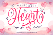 Peaceful Heart - Lovely Font Duo, a Script Font by hastatypestd (Thumbnail 1 of 10)
