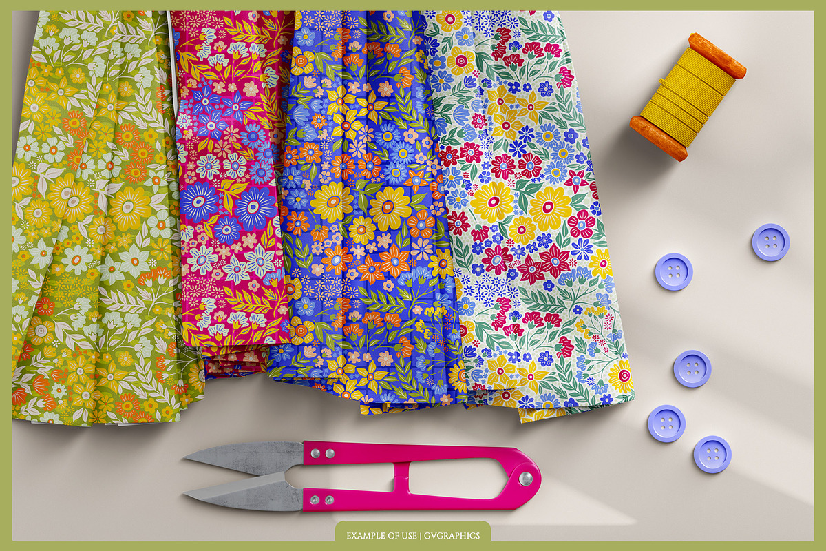Evening Flowers Patterns, a Pattern Graphic by GVGraphics (Photo 3 of 13)
