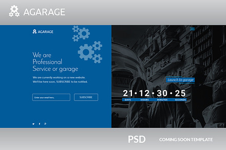 Agarage coming soon psd template