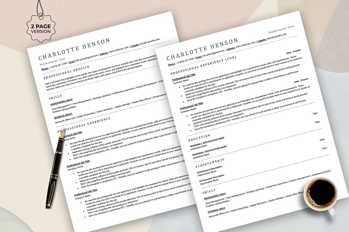 ATS-optimized fully editable resume, a Resume Template by Design_Xlab (Photo 2 of 10)