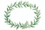 Watercolor Green Leaf Wreath Vector, an Illustration by hafijul (Thumbnail 12 of 12)