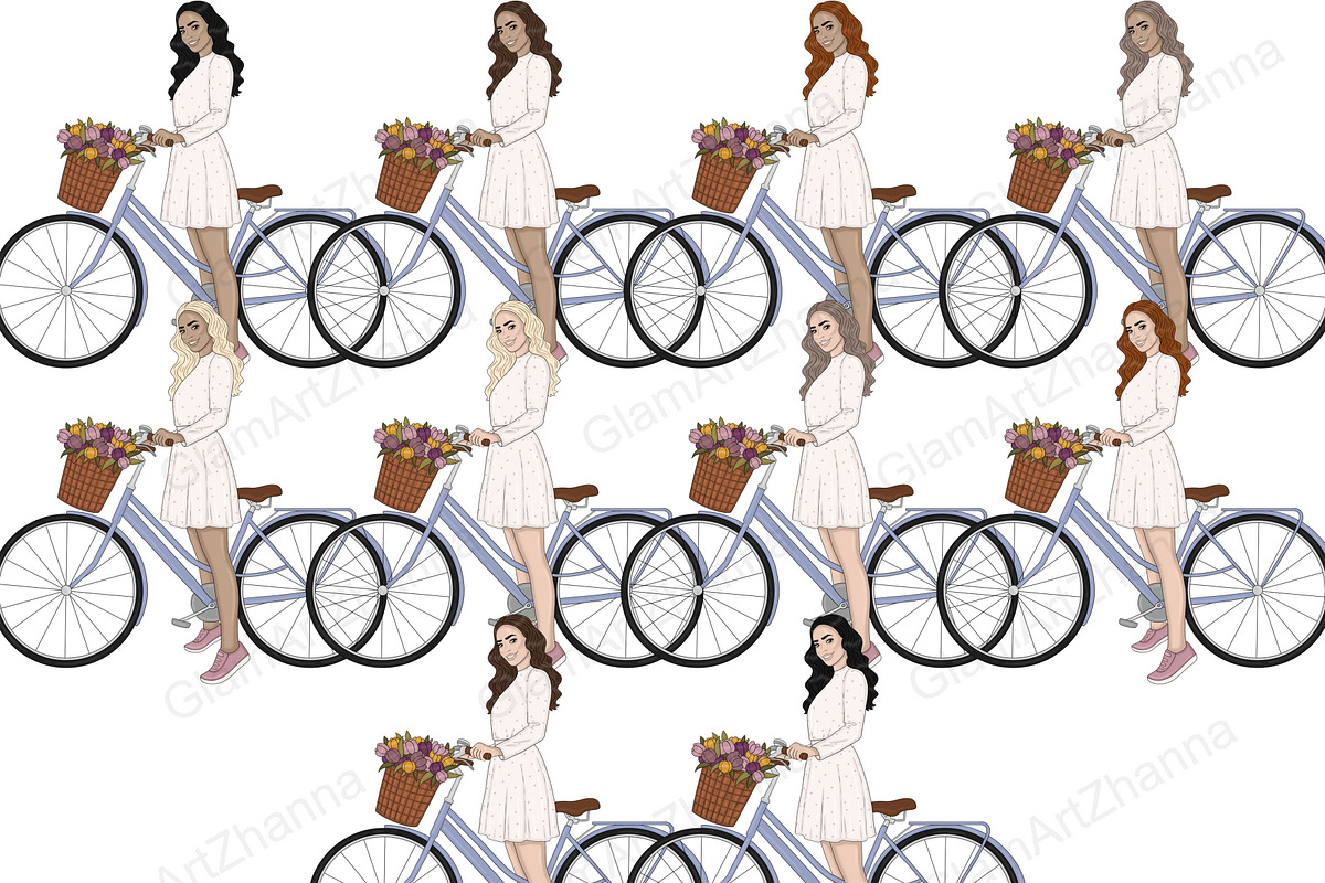 Girl In Hat Clipart | Summer Woman, a Person Illustration by GlamArtZhanna (Photo 2 of 5)