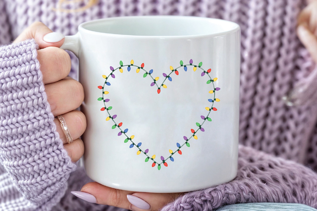 Christmas Lights Heart PNG Heart, an Illustration by CraftArtStudio (Photo 3 of 4)