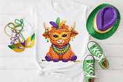 Crochet Mardi Gras Highland Cow PNG, an Illustration by Canvas Craft (Thumbnail 6 of 6)