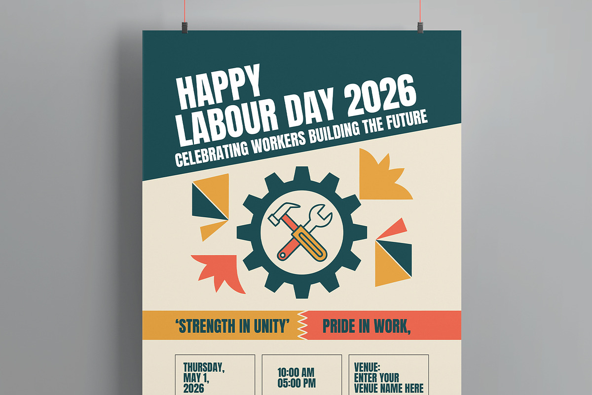 Labour Day Celebration Flyer Design, a Flyer Template by MightyDesign (Photo 2 of 8)