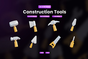 Construction Tools 3D Icon, an Object Graphic by Artnivora.Std