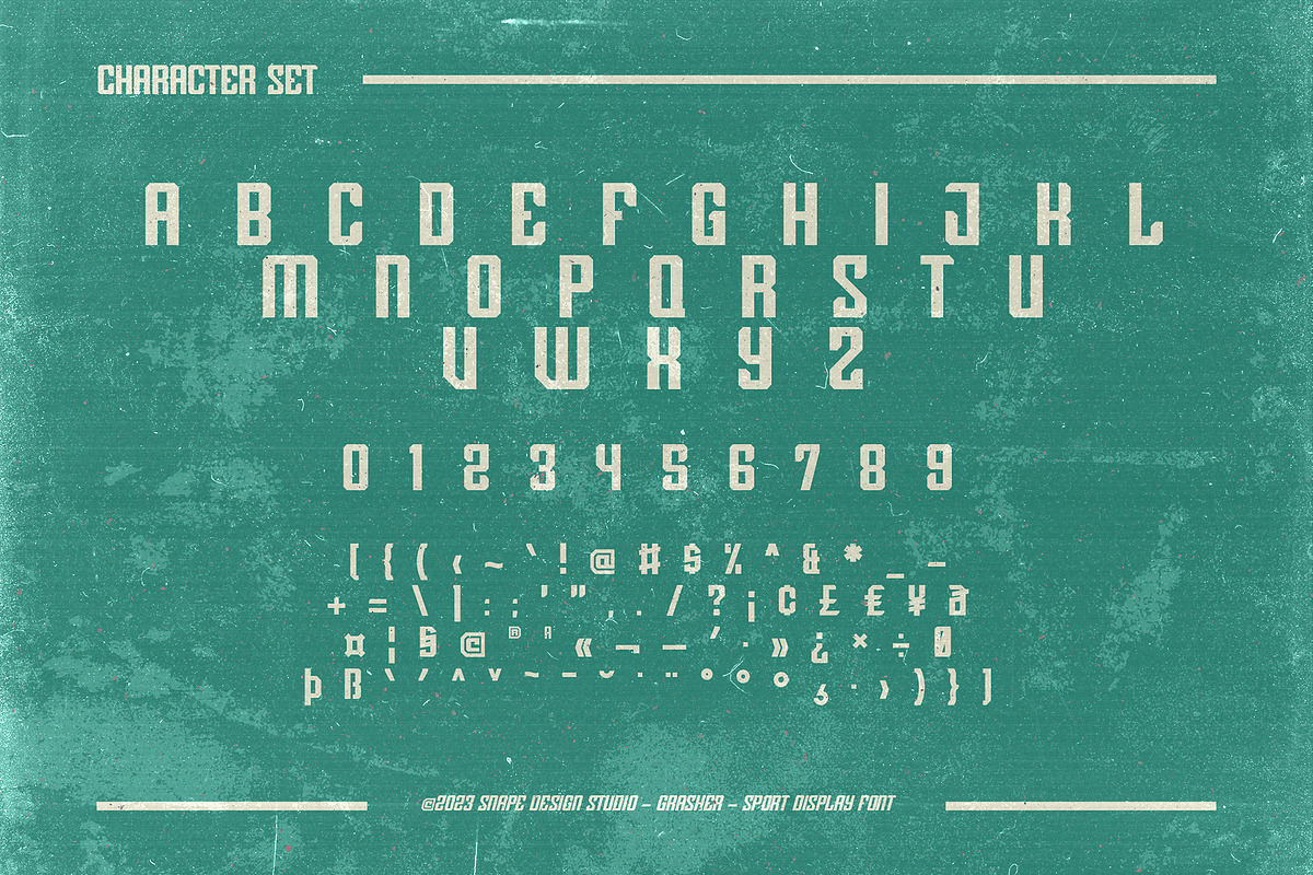 Grasher - Sport Font, a Sans Serif Font by Snape Design Studio (Photo 2 of 5)