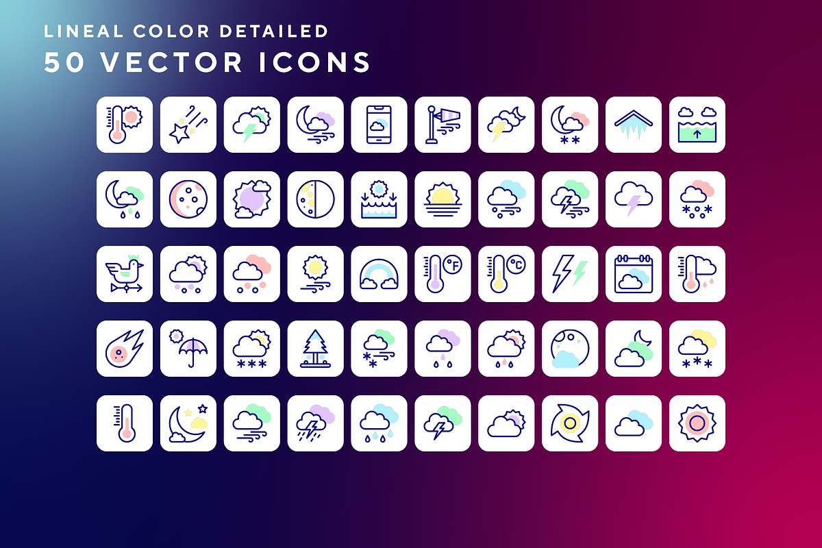 Weather icons, an Outline Icon by Wencory (Photo 1 of 2)