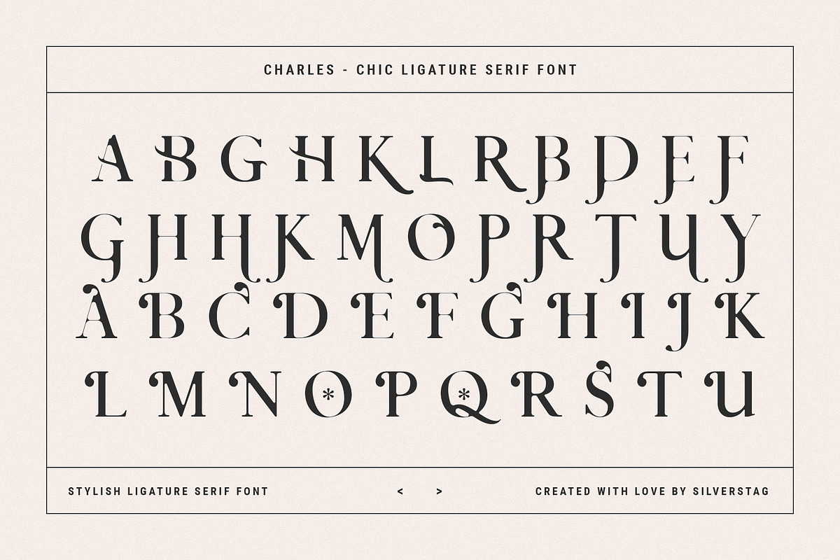 Charles - Chic Ligature Serif Font, a Serif Font by SilverStag Type Foundry (Photo 28 of 31)