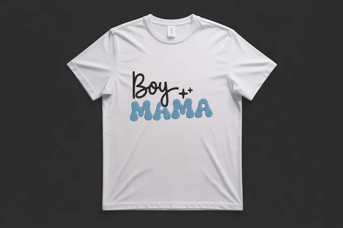 Retro Boy Mama Blue Embroidery File, an Illustration by Purpose Ekbal (Photo 3 of 3)