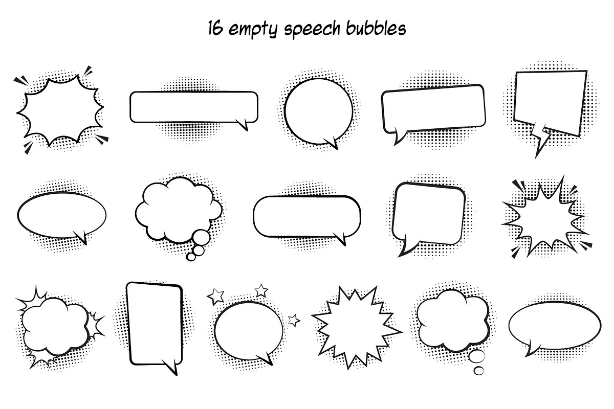 Big Comic Elements Set, a Texture Illustration by mejorana (Photo 2 of 5)