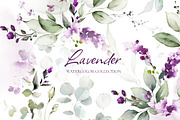 Watercolor Lavender Wedding flowers, a Decorative Illustration by Lisima (Thumbnail 1 of 10)