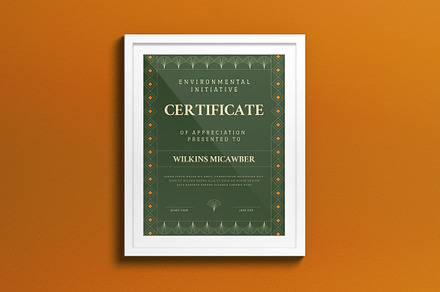 Green Yellow Art Deco Certificate, a Print Template by graphicook