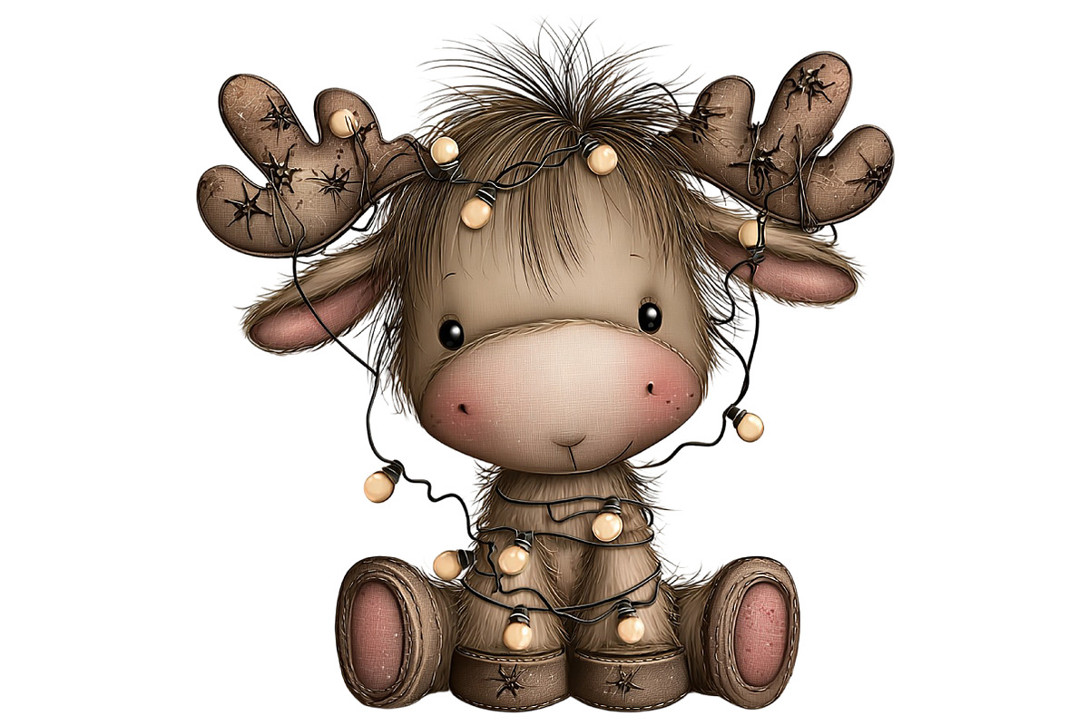 Quirky Christmas Moose Clipart, an Illustration by Craft Nest (Photo 5 of 10)
