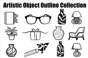 Artistic Object Outline Collection, an Illustration by musafir_fashion
