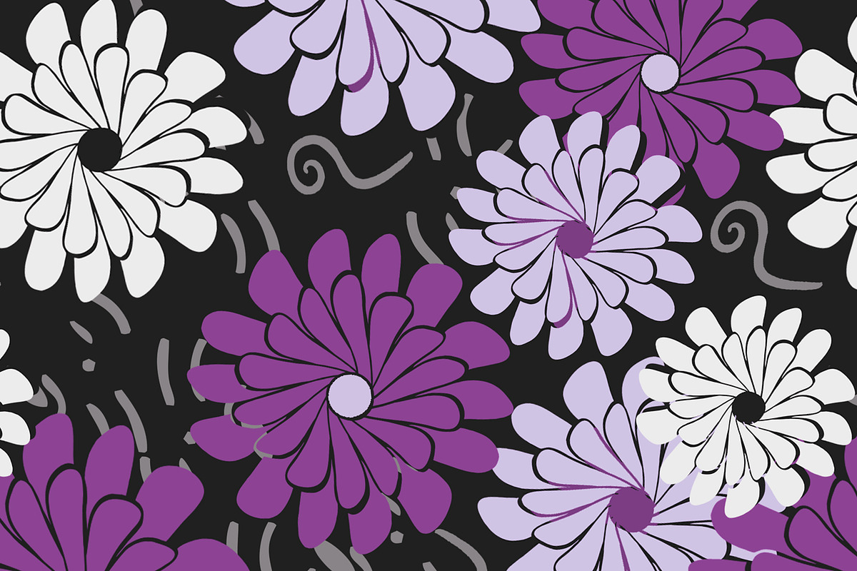 Purple Mums Seamless Pattern, a Pattern Graphic by Sharon Schwalbe (Photo 4 of 5)