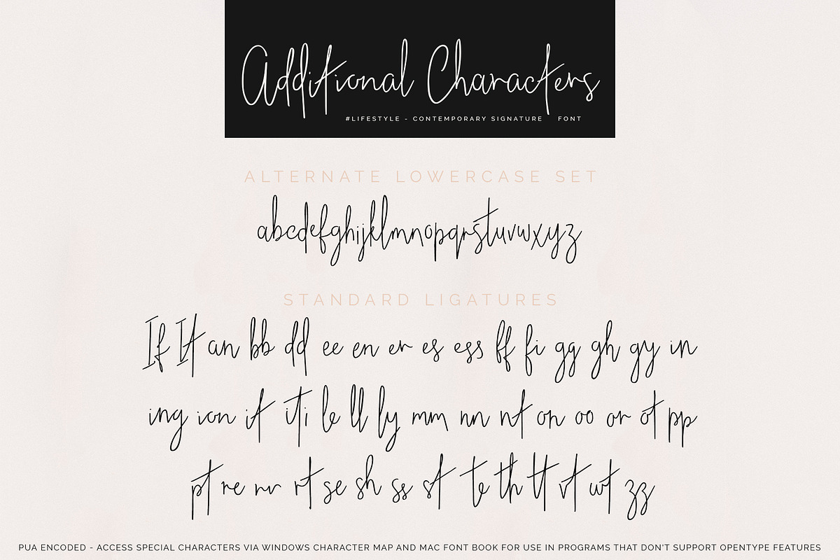 #lifestyle | SIGNATURE SCRIPT FONT preview 8