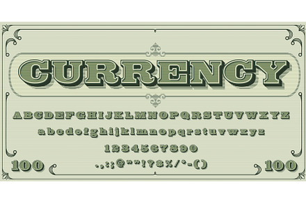 Money font, vintage type