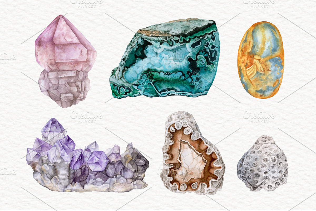 Crystalline. Crystals & Gemstones, an Illustration by Katya Zlobina (Photo 4 of 17)