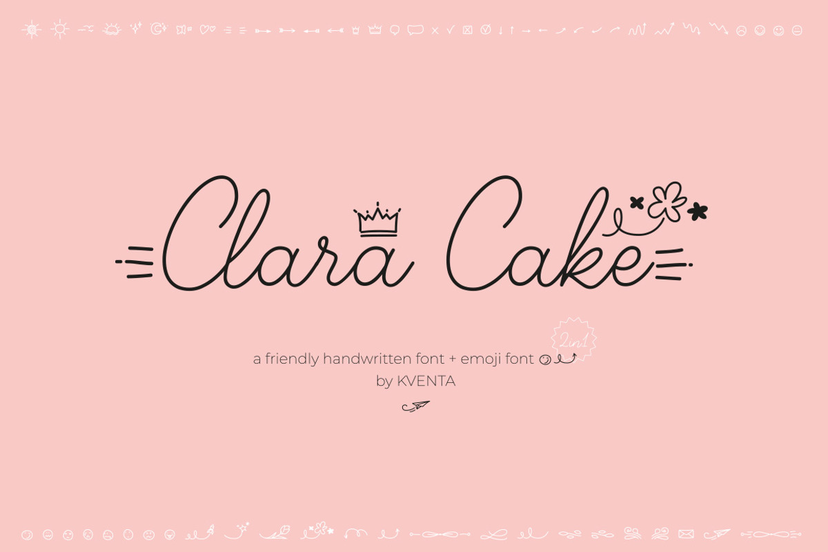 Clara Cake Script + emoji font, a Handwritten Font by Type Tale (Photo 1 of 11)