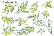 Olive watercolor clipart, a Background Graphic by GoodFairyClipArt (Thumbnail 2 of 3)