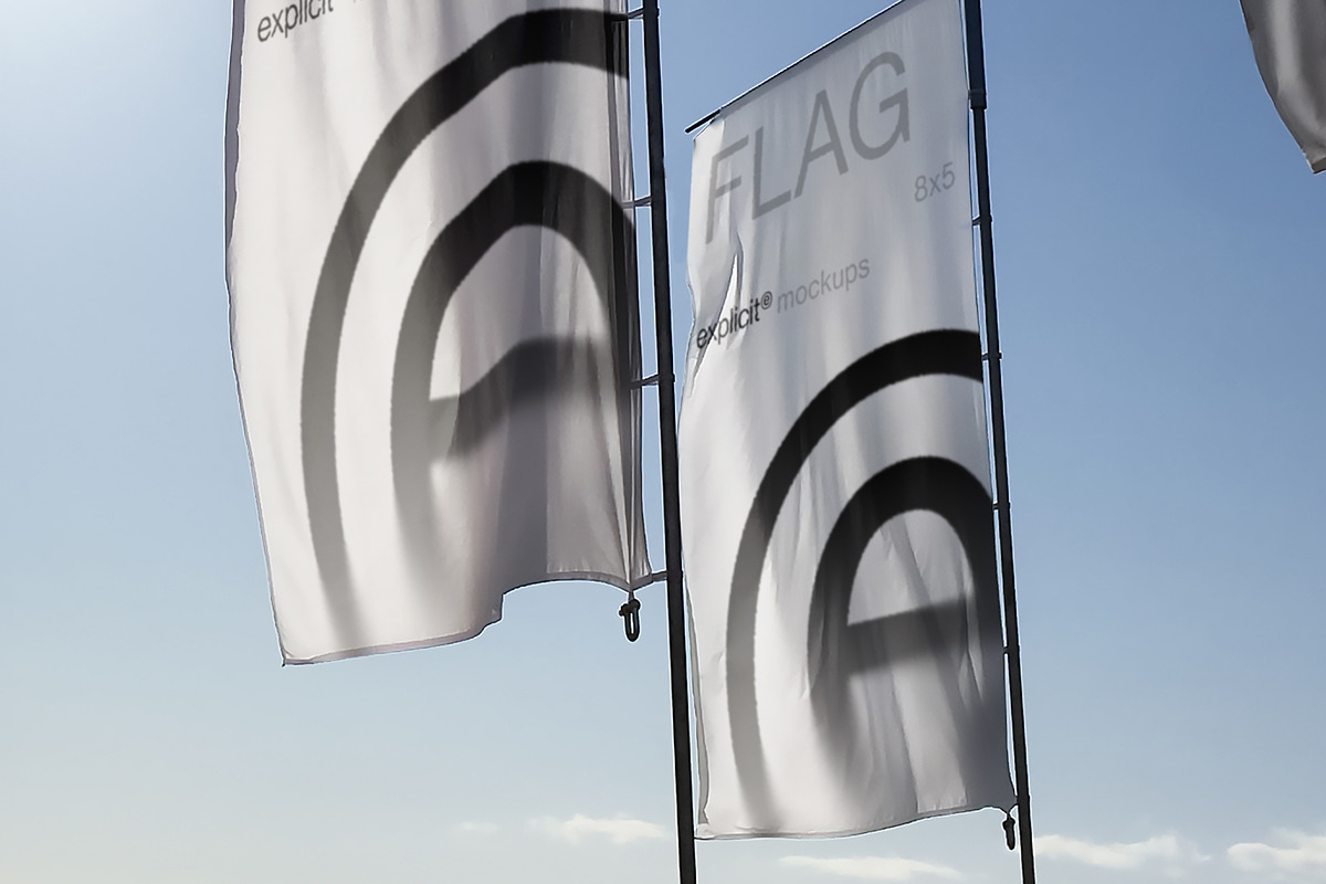 Flags mockup, an Advertising Mockup by ExplicitStudio (Photo 3 of 3)