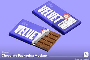 Chocolate Bar Packaging Mockup, a Packaging Mockup by graphicsauce