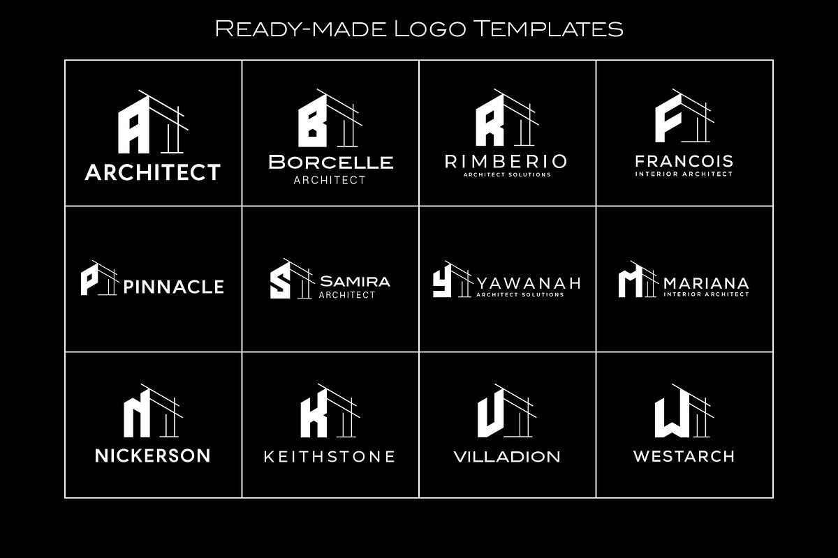 Geometric Letter A-Z Architect Logo preview 5