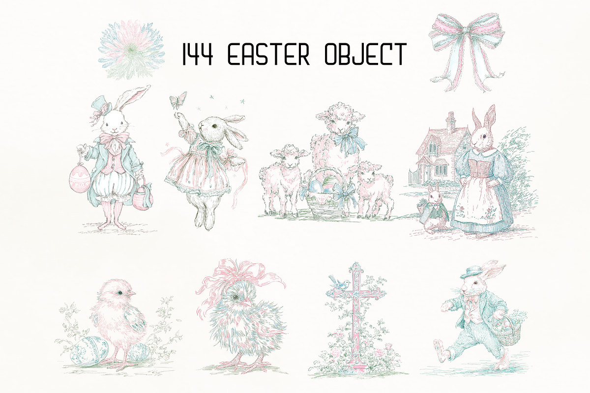 Whimsical Spring & Easter Mega Pack, a Decorative Illustration by GiraffeCreative (Photo 2 of 20)