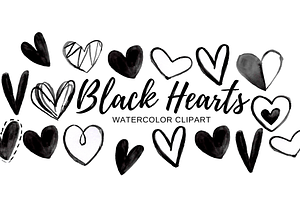 Watercolor doodle heart clipart