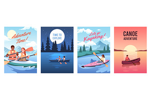 Canoe cards. Outdoor activities, a Sport Illustration by YummyBuum