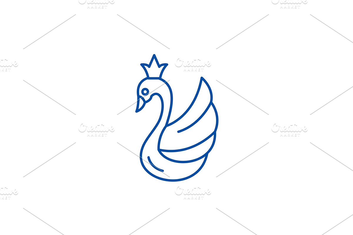 Swan line icon concept. Swan flat, an Animal Illustration by urban icon