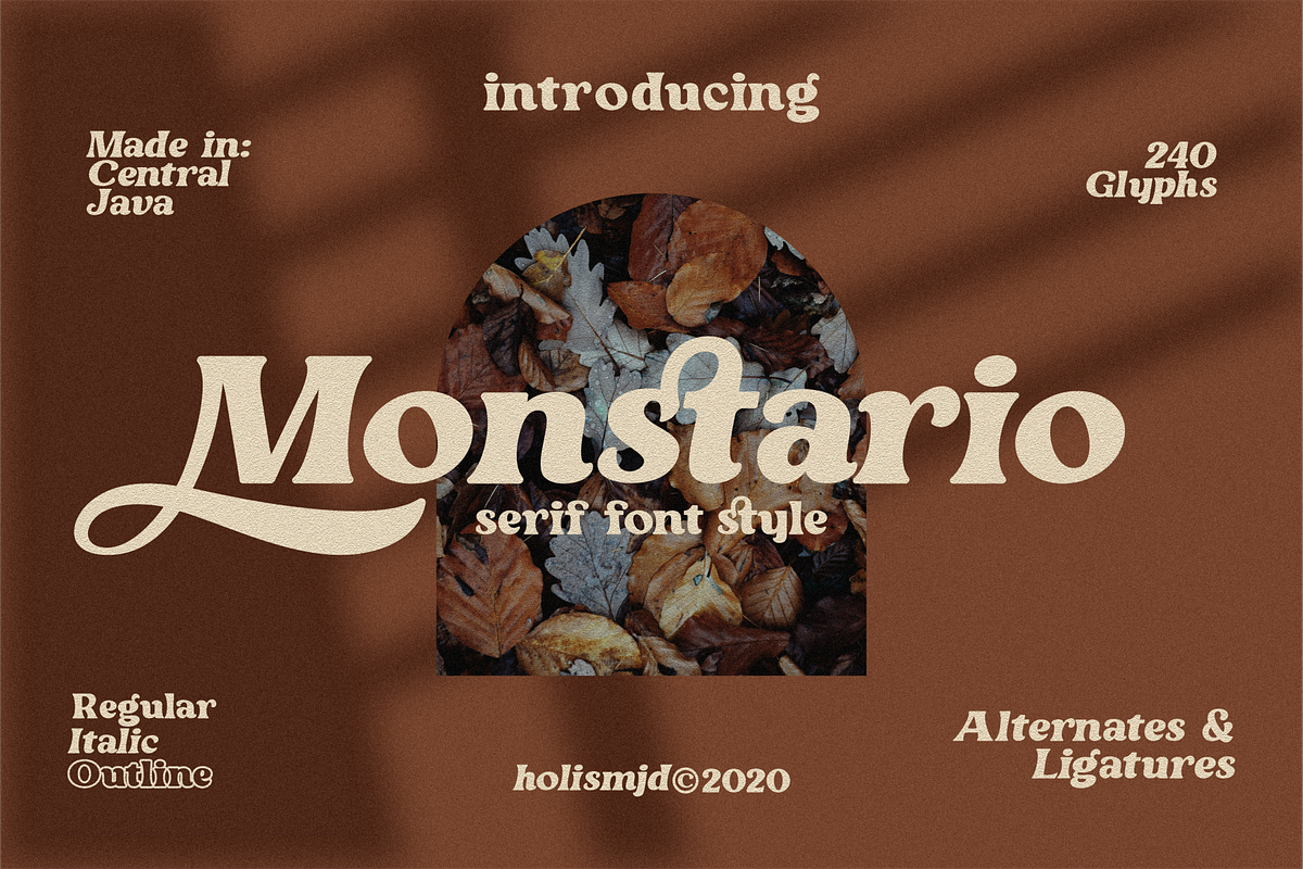 Monstario Serif, a Serif Font by 24Design Studios (Photo 1 of 11)