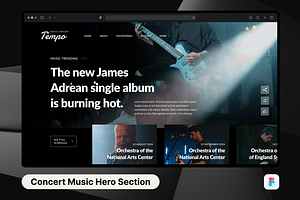 Music Concert Promotion Hero Header, a Templates & Theme by SquidPixey
