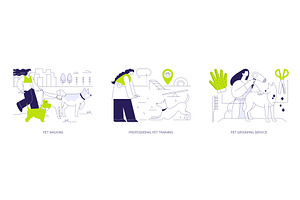 Pet care services isolated cartoon, a Finance Illustration by Visual Generation