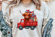 Christmas Gift Box Highland Cow PNG, an Illustration by Sublimation Artist (Thumbnail 7 of 9)