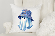 Retro Halloween Blue Denim Ghost, a Graphic by designcity5 (Thumbnail 5 of 5)