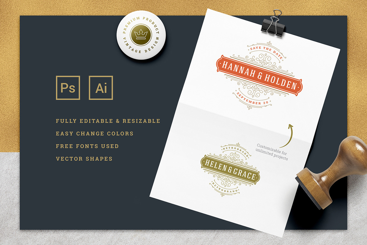 36 Luxury Ornament Logos, a Branding & Logo Template by Vasya Kobelev (Photo 8 of 13)