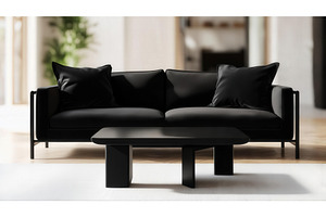Modern black sofa with matching, an Illustration by tilialucida