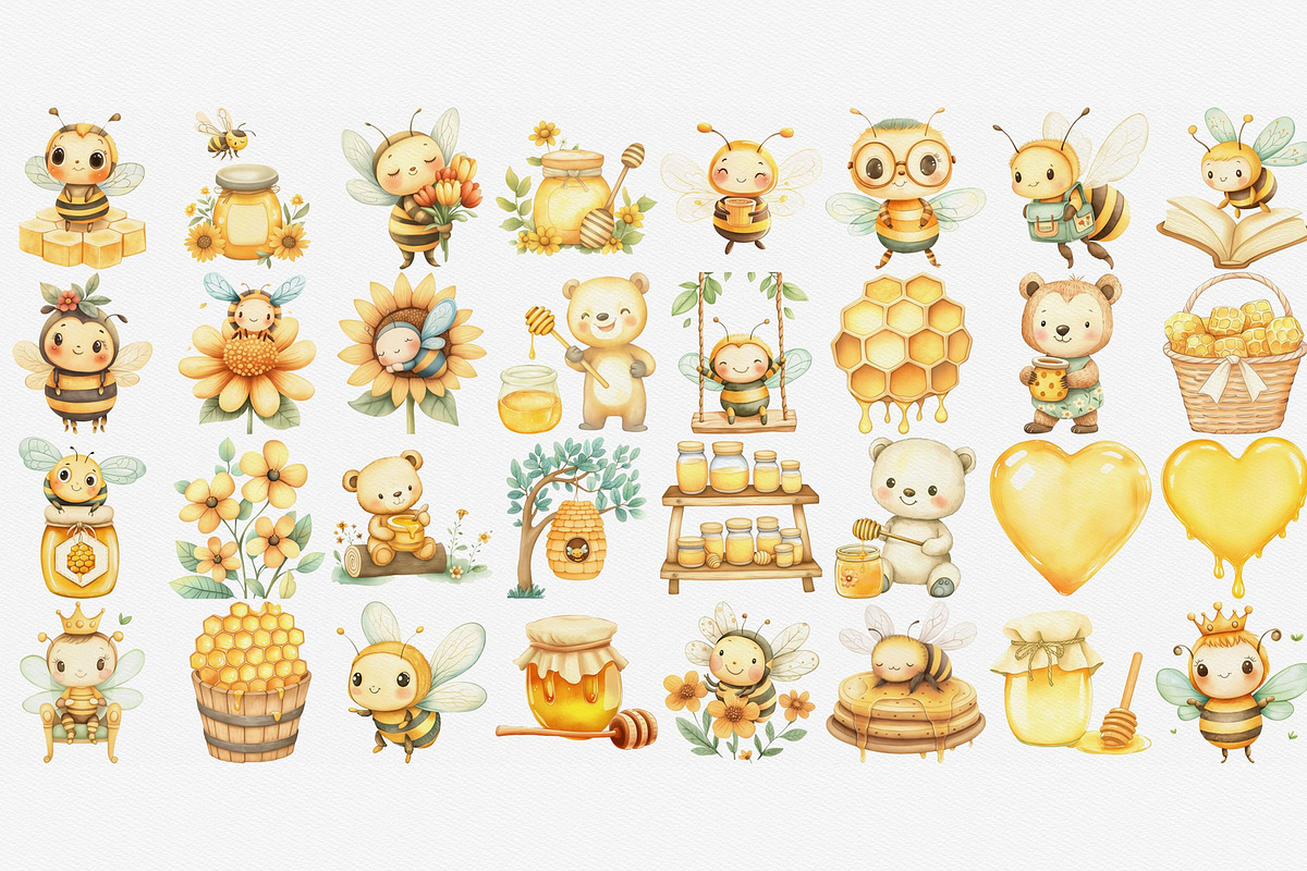Busy Baby Bees Clipart PNG, an Animal Illustration by DesignRocket (Photo 3 of 7)