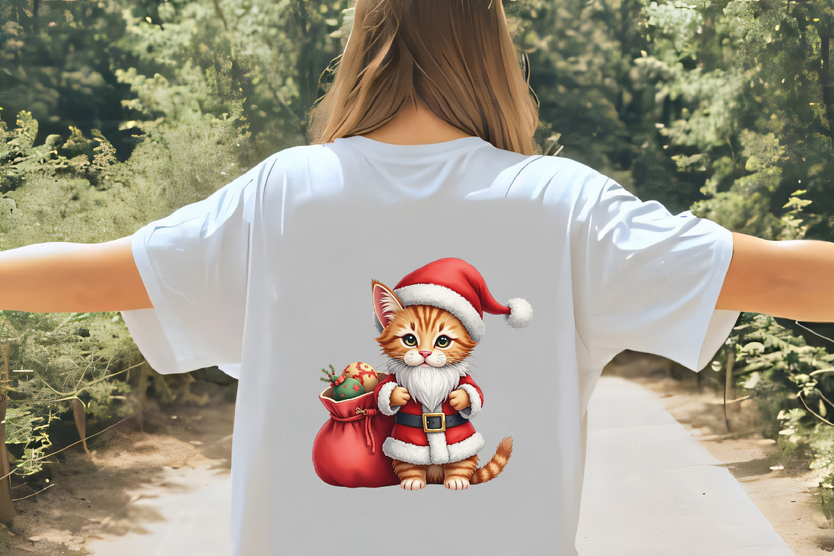 Christmas Funny Cats Watercolor Clip, an Illustration by CrexoraLab (Photo 5 of 5)