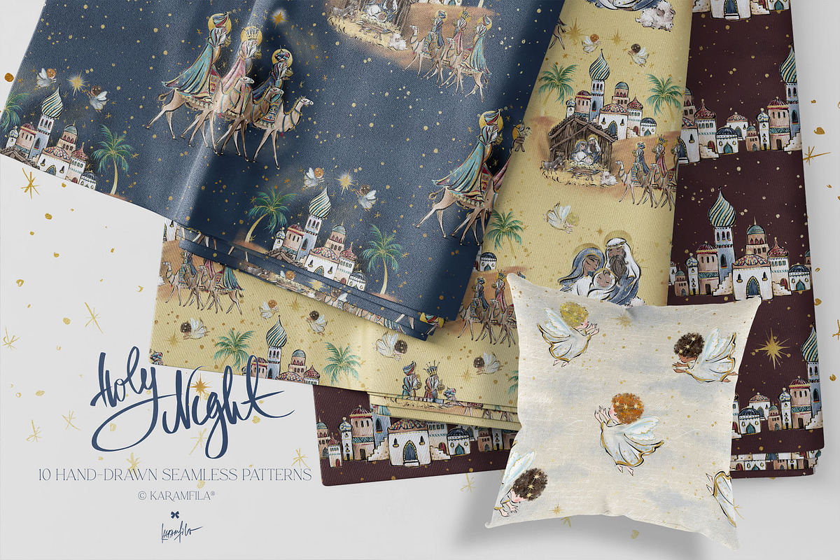 Nativity Christmas Family Patterns, a Pattern Graphic by KaramfilaS (Photo 1 of 14)