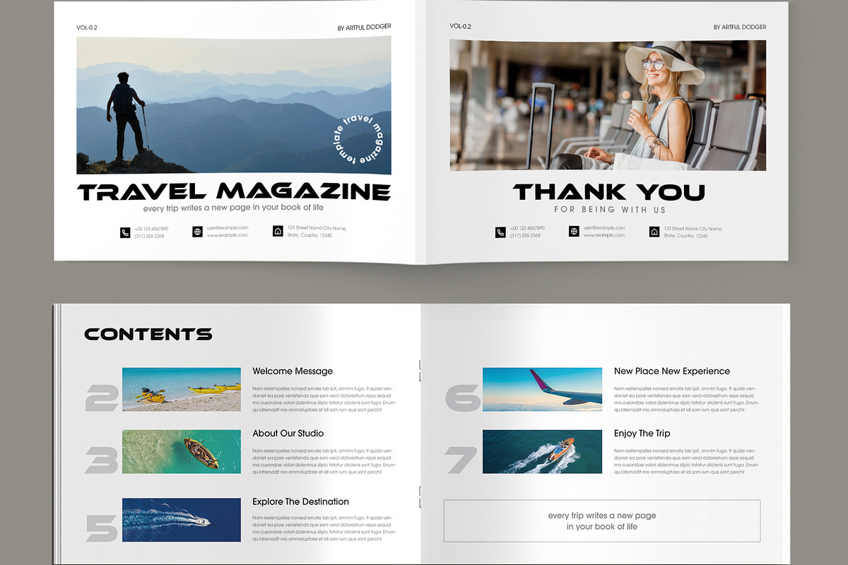 Elegant Travel Magazine Template preview 2
