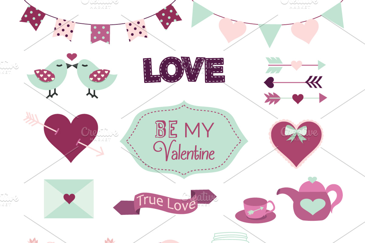 Valentines Day Elements, an Illustration by Digital Sugar (Photo 2 of 3)