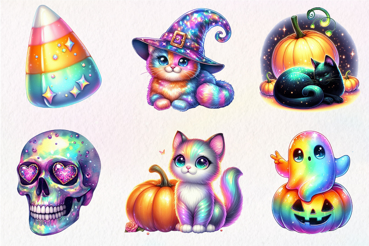 Cute Halloween Iridescent Clipart, an Illustration by Dream Creation (Photo 2 of 7)
