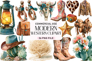 Western Clipart Bundle, a Seasonal Illustration by Daily.Designs