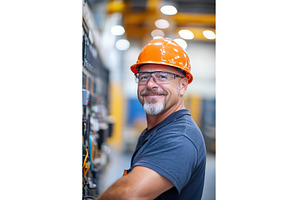 Electrician working with control, an Industrial Photo by Lermont51