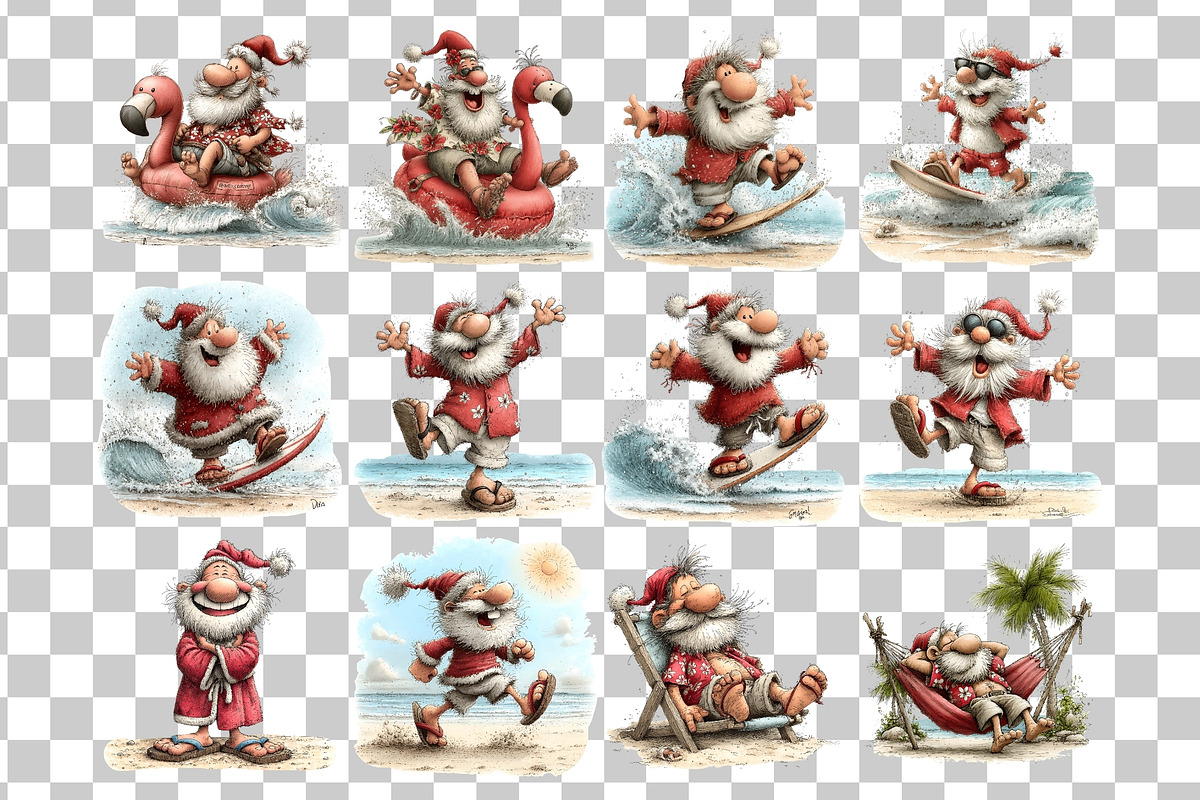 Summer Christmas Clipart, an Illustration by Nicolle's Colorful Art (Photo 5 of 7)