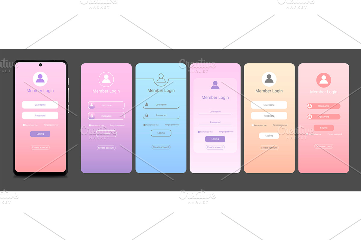 Mobile Phone with Login Form, a Templates & Theme by Bigmouse_art (Photo 2 of 2)