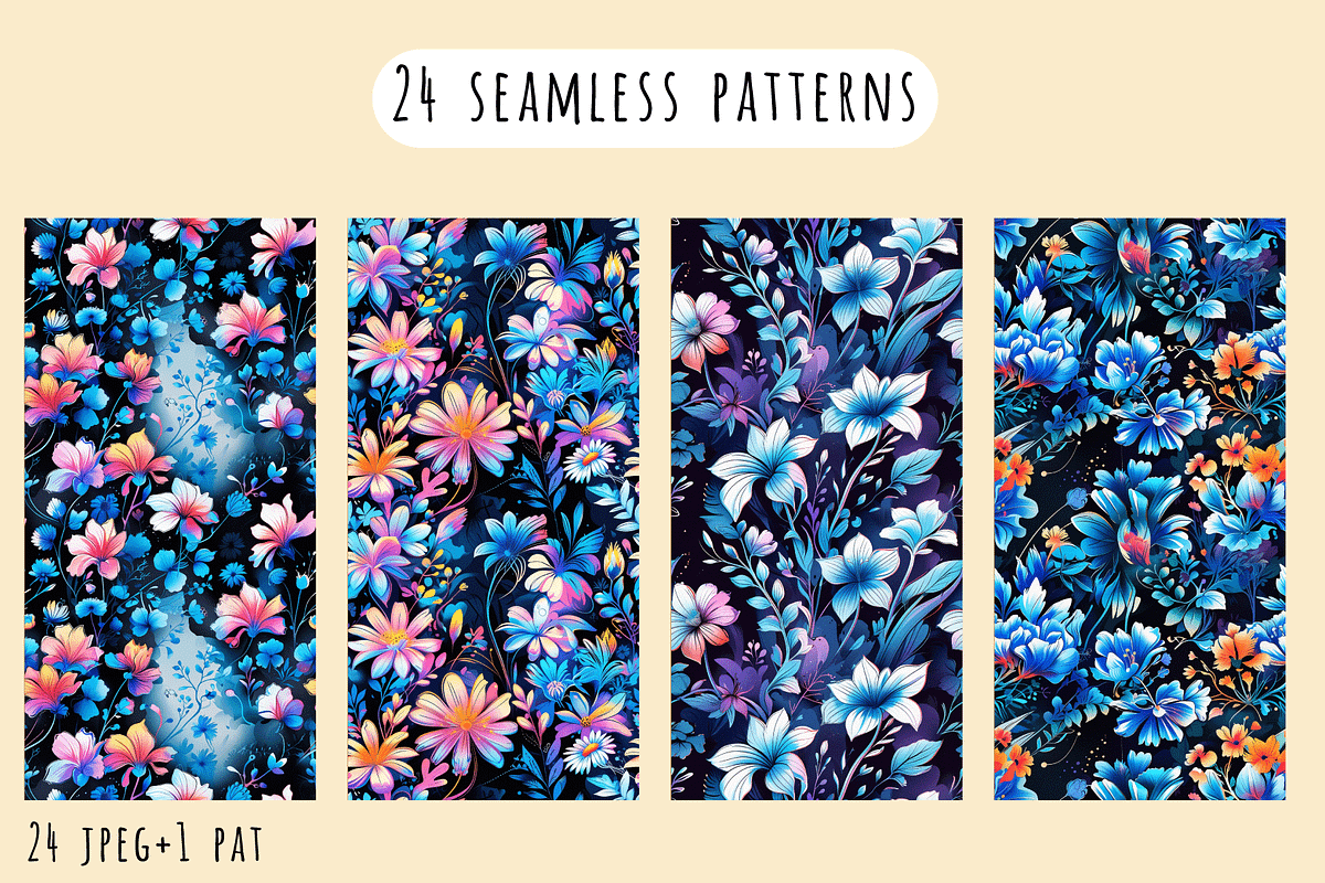 Dark and Bright Floral Patterns, a Pattern Graphic by Art Sproot (Photo 4 of 12)